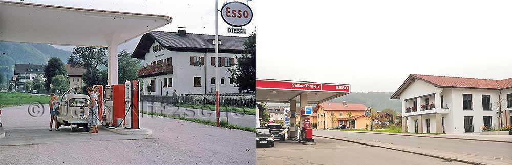 Bergen, a municipality in the Upper Bavarian district of Traunstein - Hochfellnstraße - then and now - Jörg Nitzsche Hamburg Germany